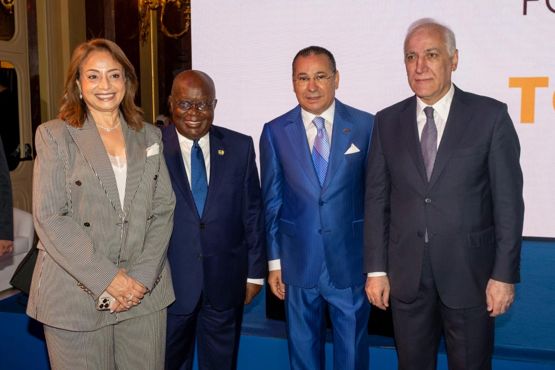 Kamel Ghribi with H.E. Amani Abou-Zeid, Commissioner For Energy And Infrastructure, African Union, H.E. Nana Addo Dankwa Akufo-Addo, President, Republic Of Ghana and H.E. Vahagn Khachaturyan, President, Republic Of Armenia