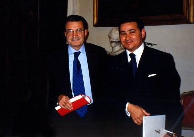 Kamel Ghribi with Professor Romano Prodi, European dealmaker and former Prime Minister of Italy - 1997, Rome