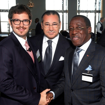 Chairman Kamel Ghribi; Paolo Rotelli, President of University Vita-Salute San Raffaele, Italy; Eugène AKA Aouélé, Minister of Health and Public Hygiene, Republic of Ivory Coast.