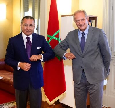 Chairman Kamel Ghribi; Youssef Bella, Ambassador of Morocco, Italy.