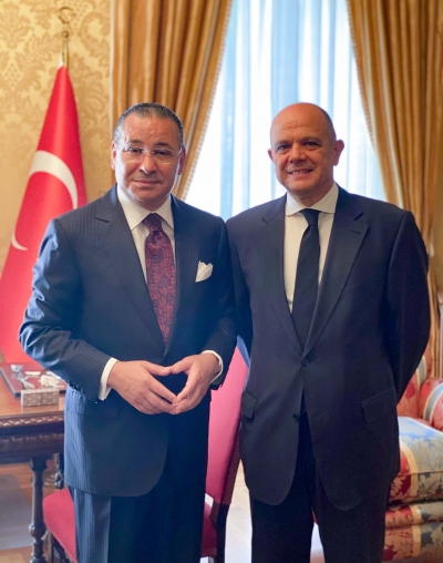Chairman Kamel Ghribi; Murat Salim Esenli, Ambassador of the Republic of Turkey, Italy.
