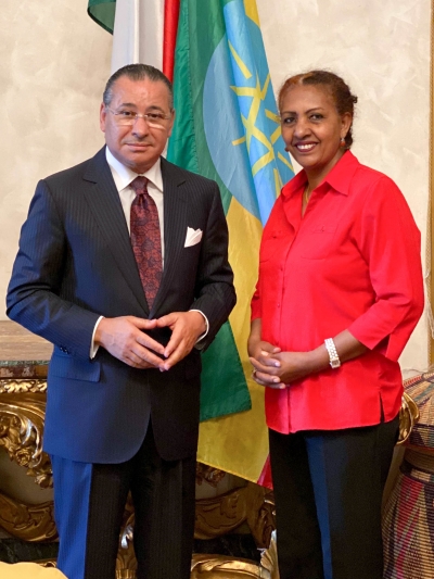 Chairman Kamel Ghribi; Zenebu Tadesse, Ambassador of Ethiopia, Italy.