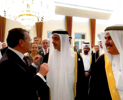 Chairman Kamel Ghribi; Sheikh Abdullah Bin Zayed Bin Al Nahyan, Minister of Foreign Affairs and International Cooperation, UAE; Khalid Al Khalifa ,Sheikh of Bahrain.