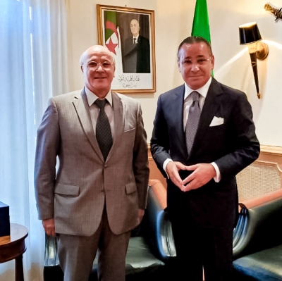 Chairman Kamel Ghribi; Ahmed Boutache, Ambassador of Algeria, Italy.