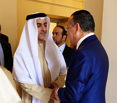 Chairman Kamel Ghribi; Sheikh Saif bin Zayed Al Nahyan, Minister of the Interior, UAE.
