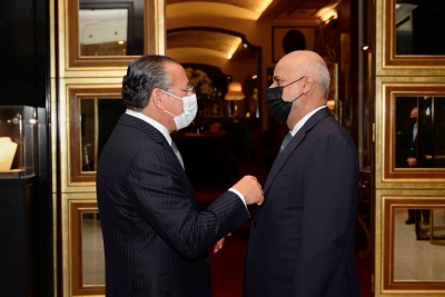 Chairman Kamel Ghribi; H.E. Ahmed Salim Mohammed Baomar, Ambassador of Oman to Italy.