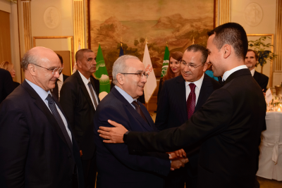 Kamel Ghribi with H.E. Ramtane Lamamra Minister of Foreign Affairs, Algeria and Luigi di Maio Minister of Foreign Affairs and International Co-Operation, Italy.