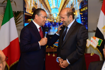Kamel Ghribi with H.E. Hisham Badr, Egyptian Ambassador to Italy.