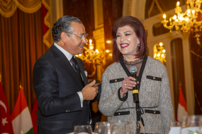 Chairman Kamel Ghribi with H.E. Safia Taleb Ali Al Souhail, Former Ambassador of Iraq to Italy