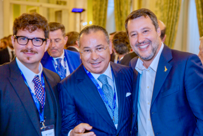 Chairman Kamel Ghribi with Matteo Salvini, Former Member of the European Parliament