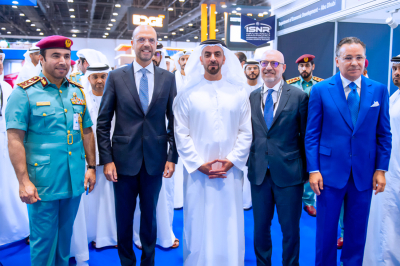 Chairman Kamel Ghribi with H.E. Sheikh Saif Bin Zayed Al Nahyan, Minister of the Interior, UAE, H.E. General Ahmed Naser Al Raisi, President of Interpol and Lorenzo Fanara, Italian Ambassador in the UAE