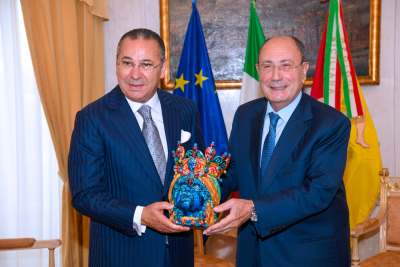 Chairman Kamel Ghribi with Honourable Renato Schifani President of Regione Sicilia