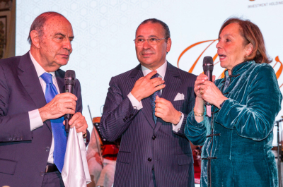 Kamel Ghribi with Luciana Lamorgese, Minister of the Interior,  Bruno Vespa, Italian journalist and television host