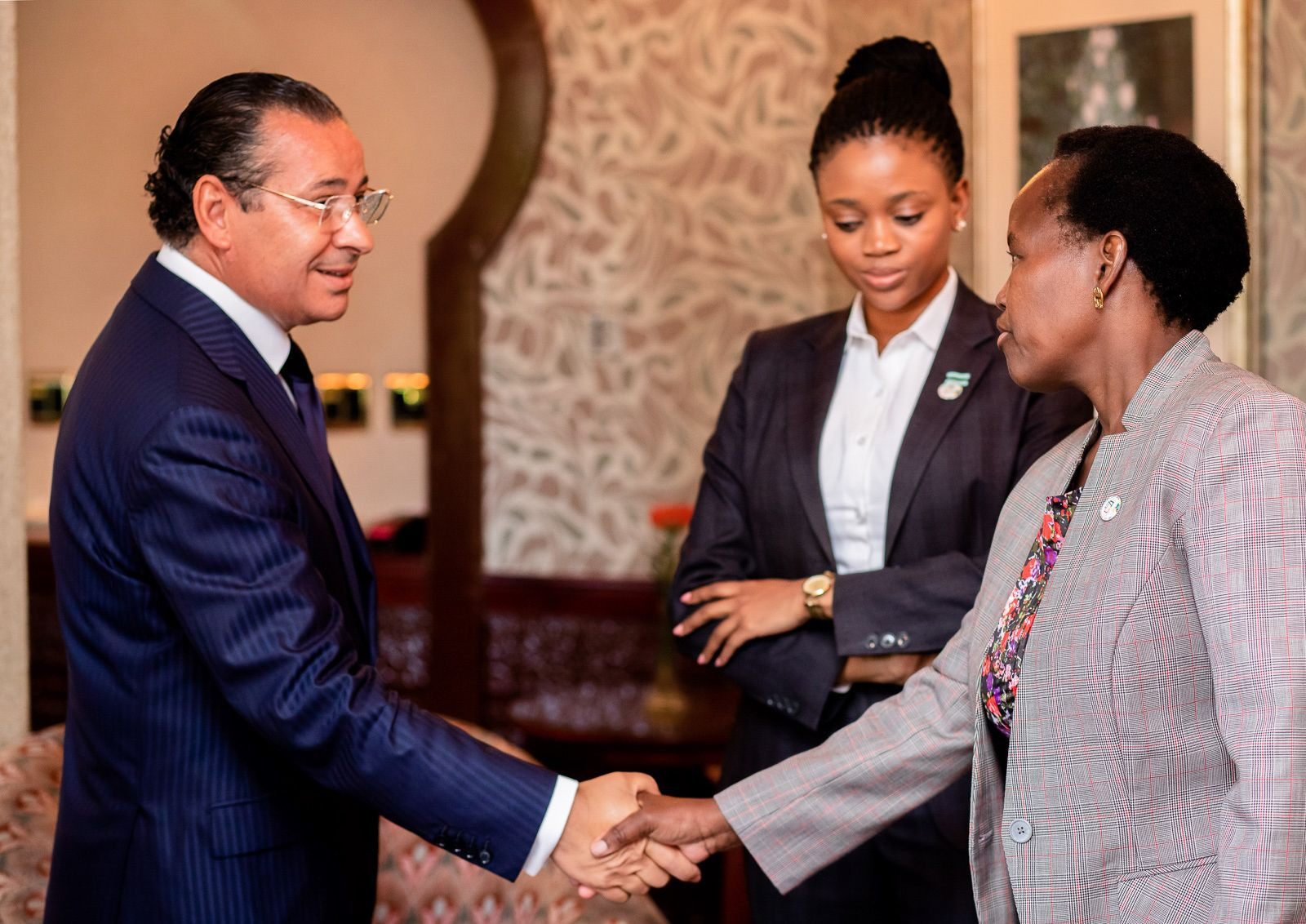 Chairman Kamel Ghribi; Bogolo Kenewendo, Former Minister of Investment, Botswana; Unity Dow, Minister of International Affair and Cooperation, Botswana.