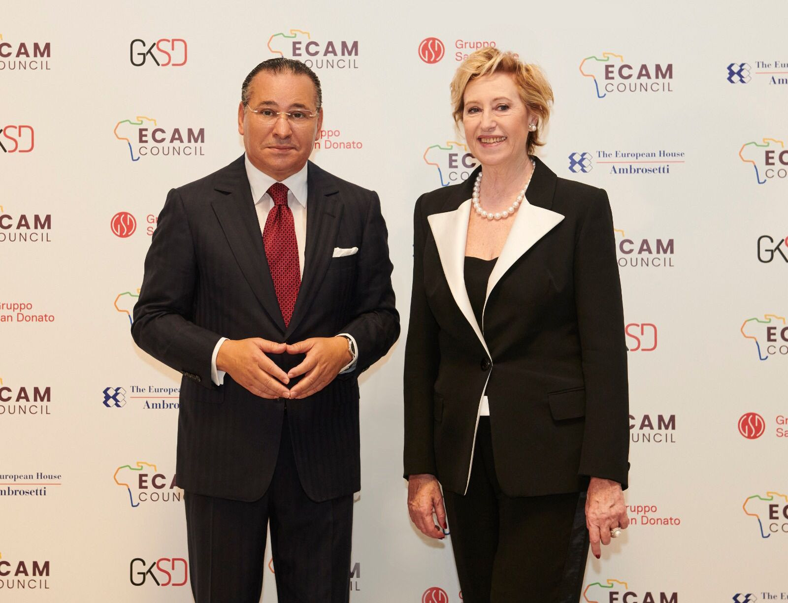Chairman Kamel Ghribi with Letizia Moratti President, E4Impact; Vice President and Regional Minister of Welfare, Lombardy.