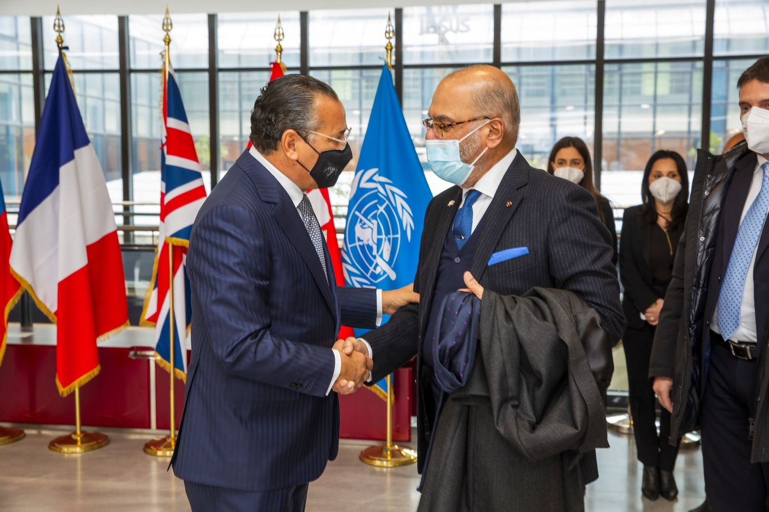 Chairman Kamel Ghribi with, H.E. Dr. Naser M. Y. Al Belooshi, Ambassador of the Kingdom of Bahrain in the Italian Republic.
