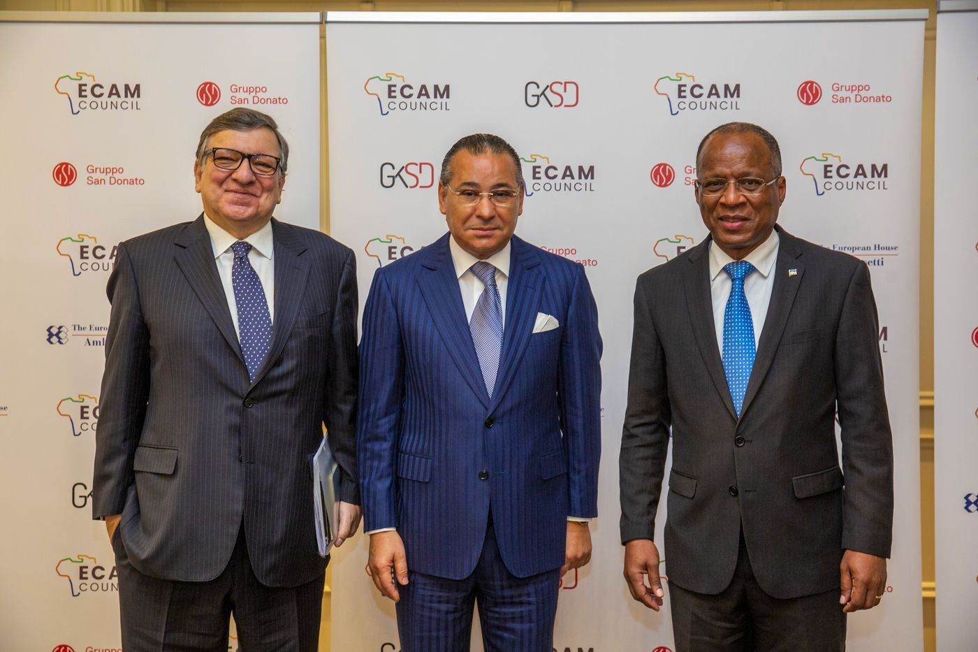 Chairman Kamel Ghribi with H.E. José Barroso, President, GAVI;  H.E. Ulisses Correia e Silva, Prime Minister, Republic of Capo Verde.