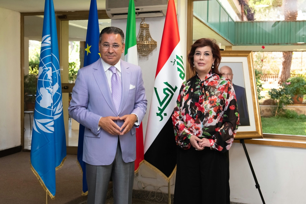 Kamel Ghribi congratulates H.E. Safia Taleb Al-Souhail the Iraq Ambassador on her new mission in Italy