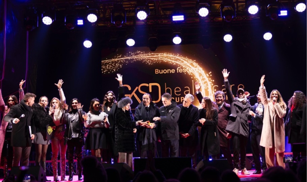 The Christmas tree lighting ceremony as the San Raffaele Hospital