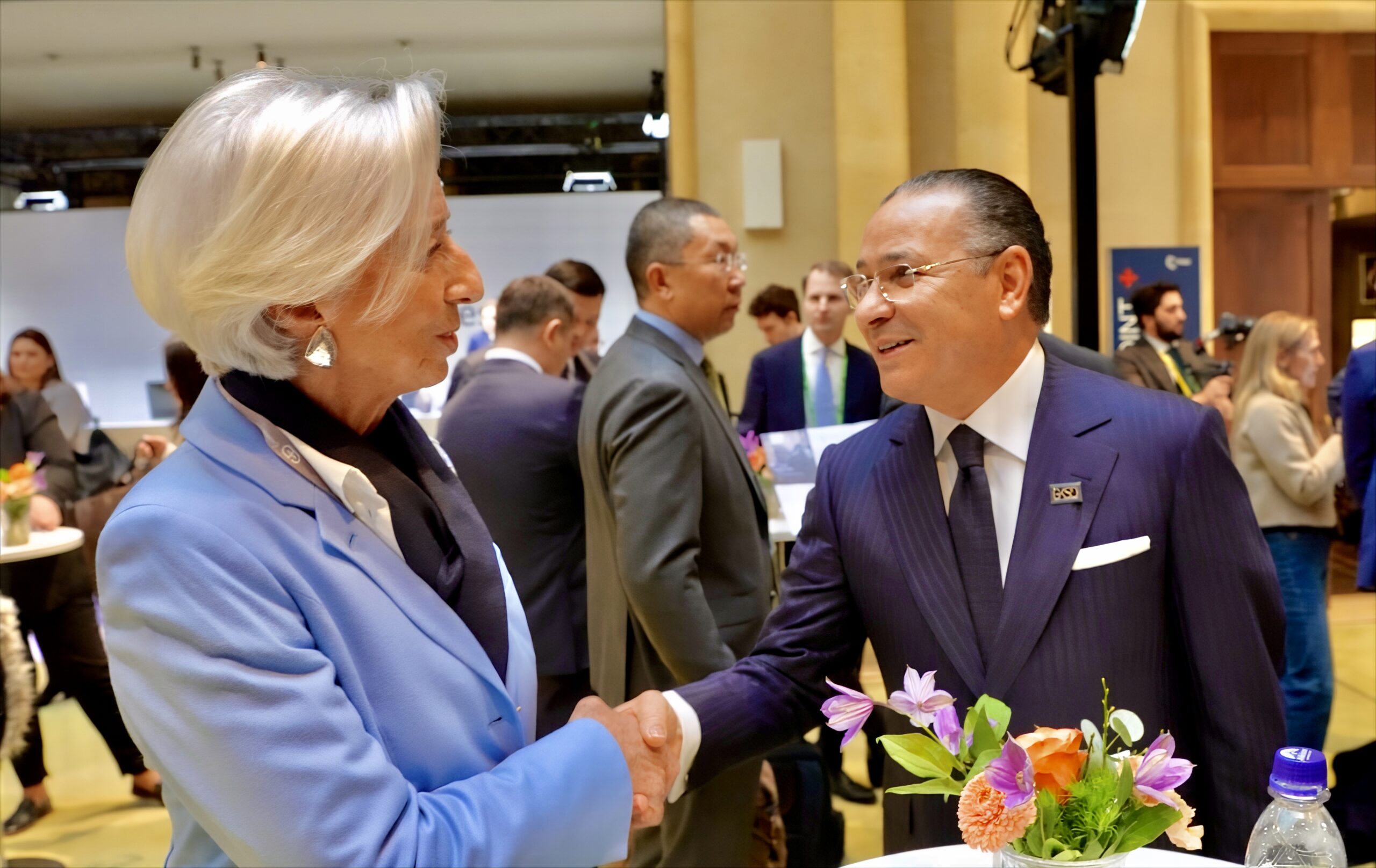 Kamel Ghribi with Christine Lagarde, President of the European Central Bank